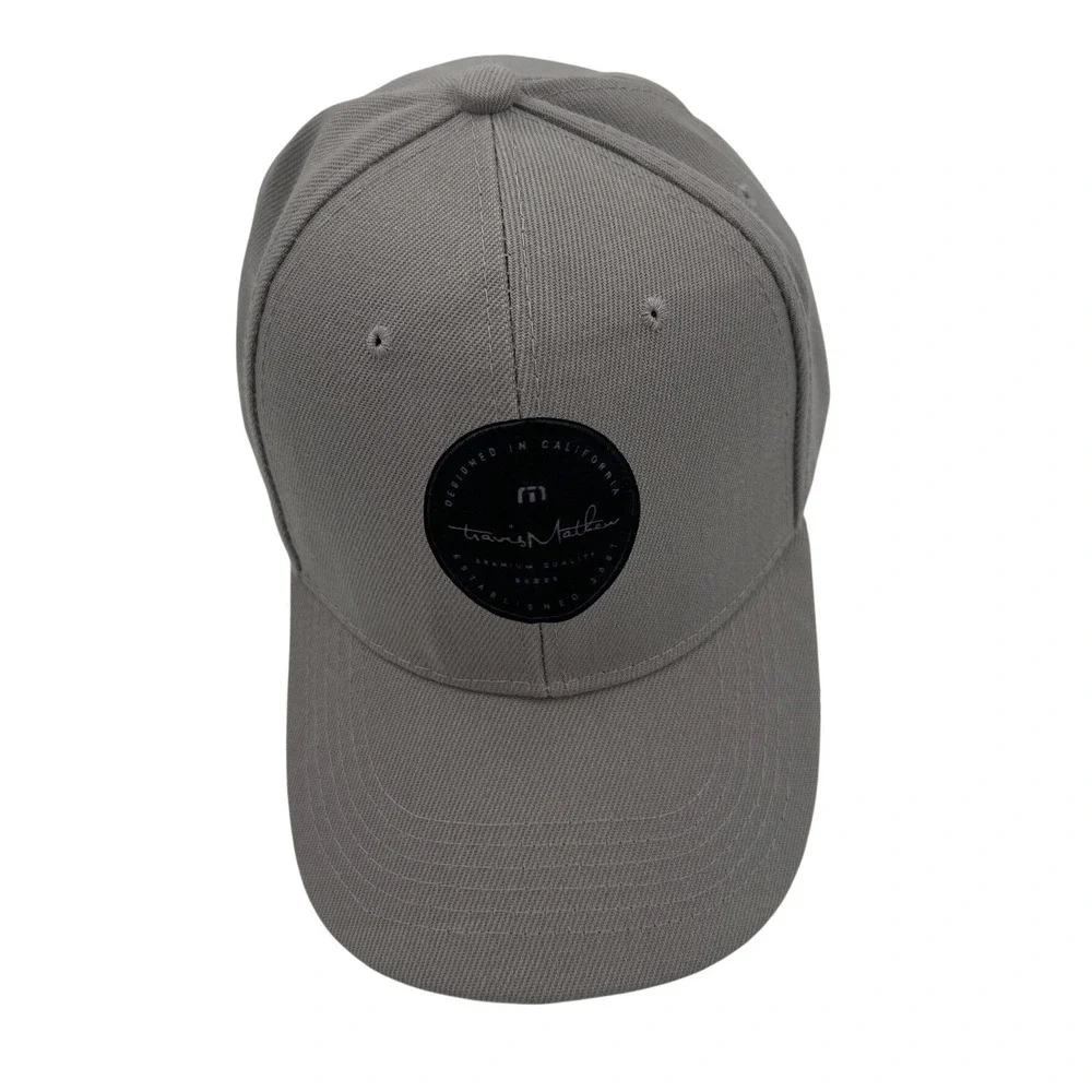 Grey w/‎ Black Vinyl Round Logo Adjustable Golf Hat